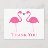 Carte Postale Flamant rose  rose de plage Tropical Merci Mariage (Devant)