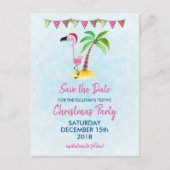 Carte Postale Flamant rose rose en Noël rouge Noël Noël Noël Sau (Devant)