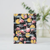 Carte Postale Flamant rose rose et coucher de soleil | Tango tro (Debout devant)