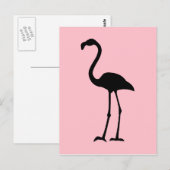 Carte Postale Flamant rose rose et noir (Devant / Derrière)