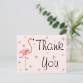 Carte postale Flamant rose rose "Merci" (Debout devant)