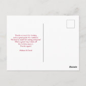 Carte Postale Flamant rose rose Merci de Noël tropical (Dos)