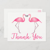 Carte Postale Flamant rose rose Merci Mariage tropical Été (Devant / Derrière)