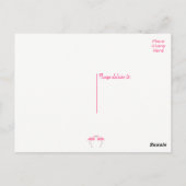 Carte Postale Flamant rose rose Merci Mariage tropical Été (Dos)