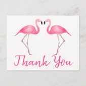 Carte Postale Flamant rose rose Merci Mariage tropical Été (Devant)