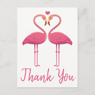 Carte Postale Flamant rose rose Merci Mariage tropical, nuptiale