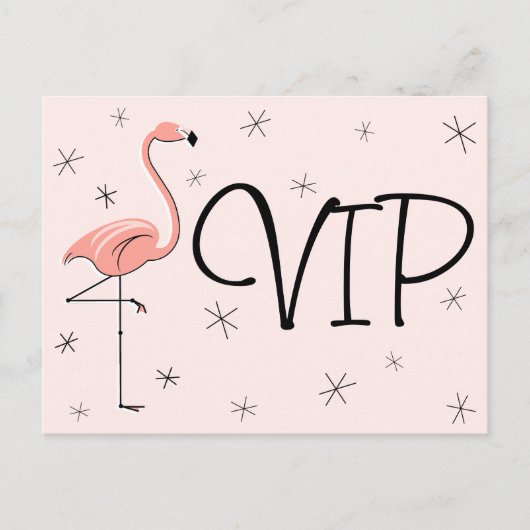 Carte postale Flamant rose rose "VIP" (Devant)