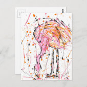 Carte Postale Flamant rose Sally (Devant / Derrière)