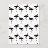 Carte Postale Flamant rose Silhouettes Motif noir blanc (Devant)