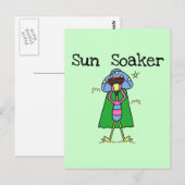 Carte Postale Flamant rose Sun Soaker Tshirts et cadeaux (Devant / Derrière)