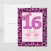 Carte Postale Flamant rose Sweet sixteen (Devant / Derrière)