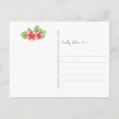 Carte Postale Flamant Rose Tropical Fleurs Pensées Pour Vous Pos (Dos)