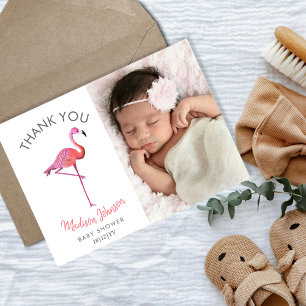 Carte Postale Flamant Rose Tropical Rose   Merci