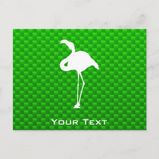 Carte Postale Flamant rose vert (Devant)