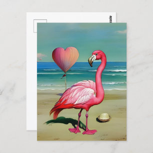 Carte Postale Flamant rose vintage, Passage