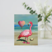 Carte Postale Flamant rose vintage, Passage (Debout devant)