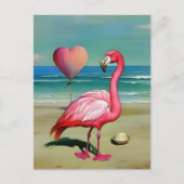 Carte Postale Flamant rose vintage, Passage (Devant)
