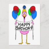 Carte Postale Flamant rose Whimsical Joyeux Ballons d'Anniversai (Devant)