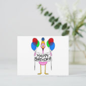 Carte Postale Flamant rose Whimsical Joyeux Ballons d'Anniversai (Debout devant)