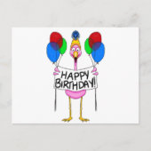 Carte Postale Flamant rose Whimsical Joyeux Ballons d'Anniversai (Devant)