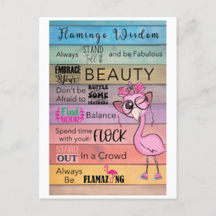 Carte postale Flamant rose WISDOM