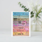 Carte postale Flamant rose WISDOM (Debout devant)