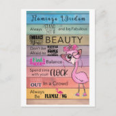 Carte postale Flamant rose WISDOM (Devant)