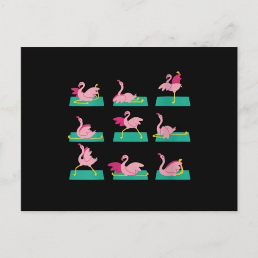 Carte Postale Flamant rose Yoga Poses Méditation Exercice d'entr (Devant)