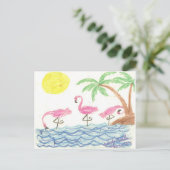 Carte Postale Flamants dans l'eau (Debout devant)