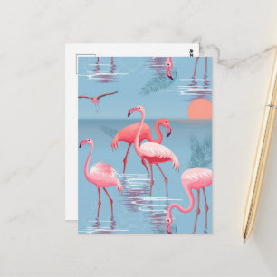 Carte Postale Flamants Motif 1