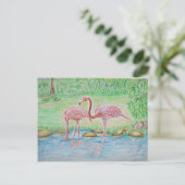 Carte Postale Flamants roses (Debout devant)