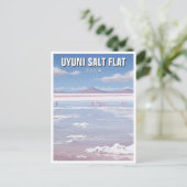 Carte Postale Flamants roses à Salt Flat Salar De Uyuni (Debout devant)