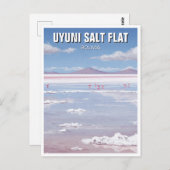 Carte Postale Flamants roses à Salt Flat Salar De Uyuni (Devant / Derrière)