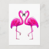 Carte Postale Flamants Roses Amoureux  (Devant)