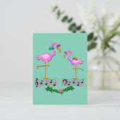 Carte Postale Flamants roses de danse (Debout devant)