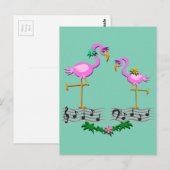 Carte Postale Flamants roses de danse (Devant / Derrière)