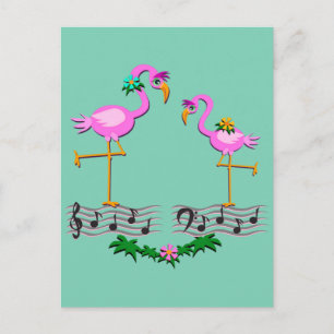 Carte Postale Flamants roses de danse