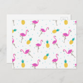 Carte Postale Flamants roses de néon 2 2 (Devant / Derrière)