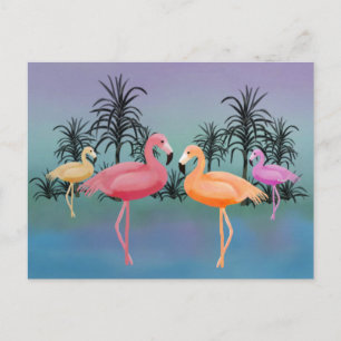 Carte Postale Flamants roses fabuleux