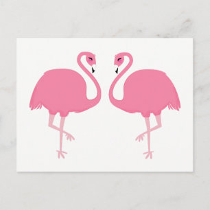 Carte postale Flamants roses mignons