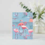 CARTE POSTALE FLAMANTS ROSES MOTIF 1 (Debout devant)