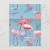 CARTE POSTALE FLAMANTS ROSES MOTIF 1 (Devant)