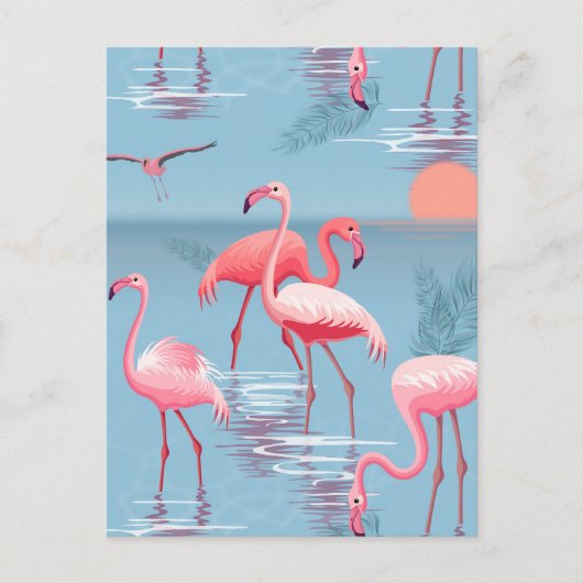 CARTE POSTALE FLAMANTS ROSES MOTIF 1 (Devant)