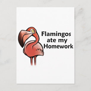 Carte Postale Flamants roses ont mangé mes devoirs