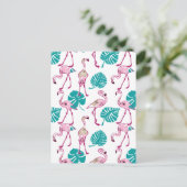 Carte Postale Flamants roses roses (Debout devant)