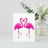 Carte Postale Flamants roses roses en amour (Debout devant)