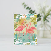 CARTE POSTALE FLAMANTS ROSES SE TENANT ENSEMBLE (Debout devant)