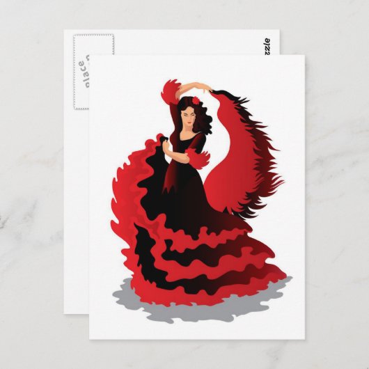 Carte Postale Flamenco (Devant / Derrière)