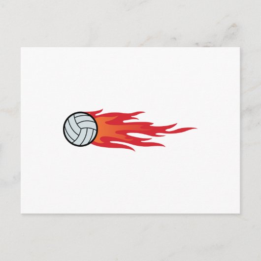 Carte Postale Flames de volley-ball (Devant)