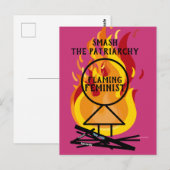 Carte Postale Flaming Feminist Smash the Patriarchy 15 (Devant / Derrière)